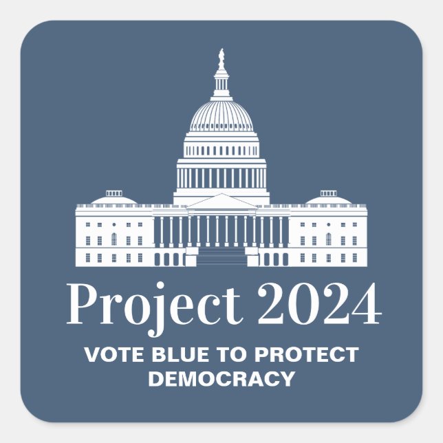 Sticker Carré Projet 2024 Vote pour la démocratie (Devant)