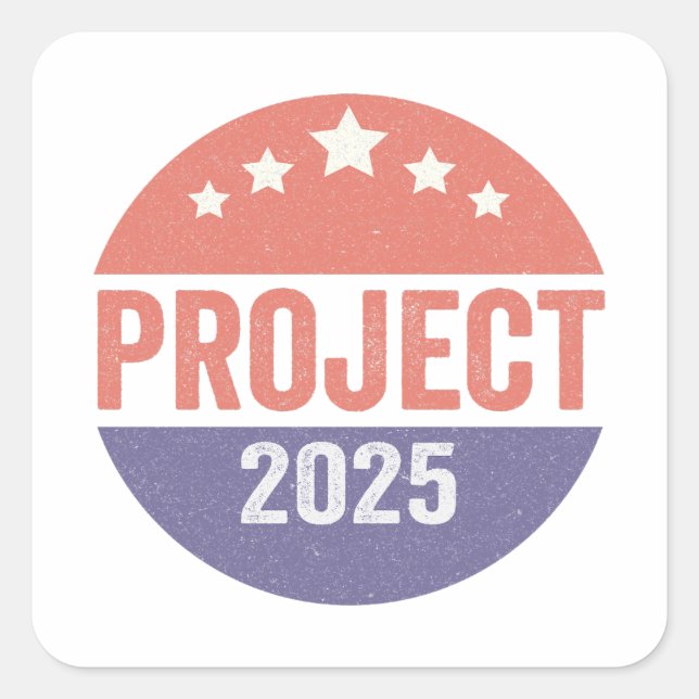 Sticker Carré Projet 2025 Trump American Patroitic USA (Devant)