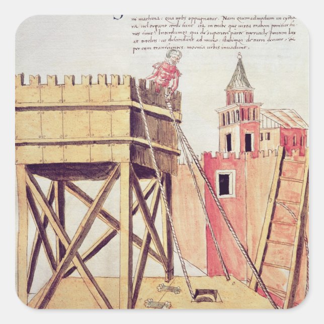 Sticker Carré Projet pour une tour de siège (Devant)