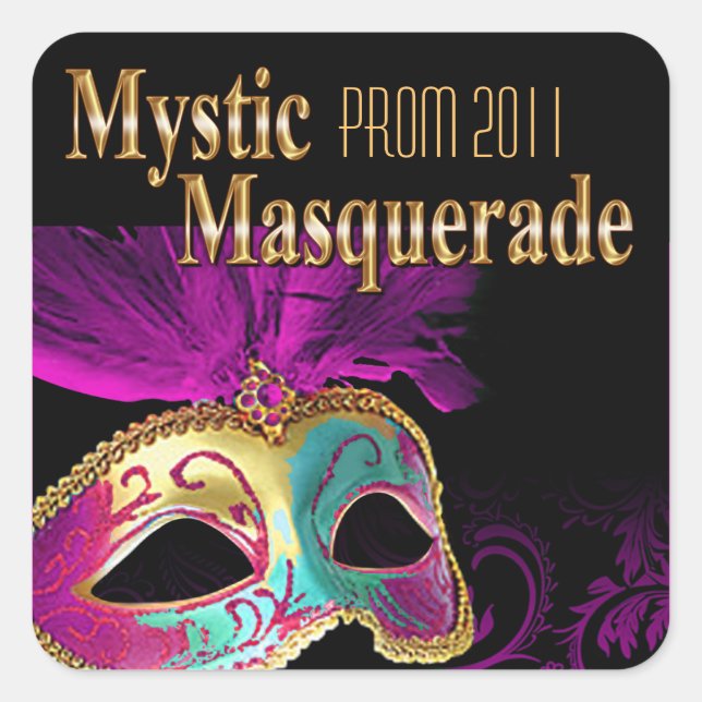 Sticker Carré Prom 2011 Mystic Masquerade Party (Devant)