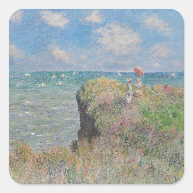 Sticker Carré Promenade Cliff à Pourville Monet (Devant)
