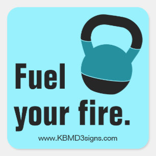 Sticker Carré Promo Coach Kettlebell - www - Alimentez Votre Feu