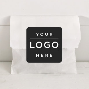 Sticker Carré Promo Logo Entreprise Noir Personnalisé