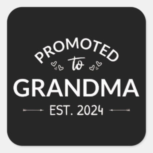 Sticker Carré Promu À Grand-Mère Est. 2024 II