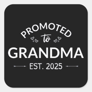 Sticker Carré Promu À Grand-Mère Est. 2025 II