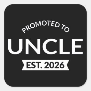 Sticker Carré Promu À Oncle Est. 2026 II