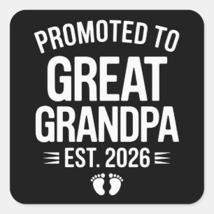 Sticker Carré Promu Grand-Père Est 2026 Grossesse Bébé