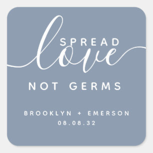 Sticker Carré Propager l'amour, pas les microbes Gel hydroalcool