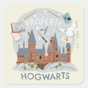 Sticker Carré Propriété de Hogwarts Bande Dessinée Graphique