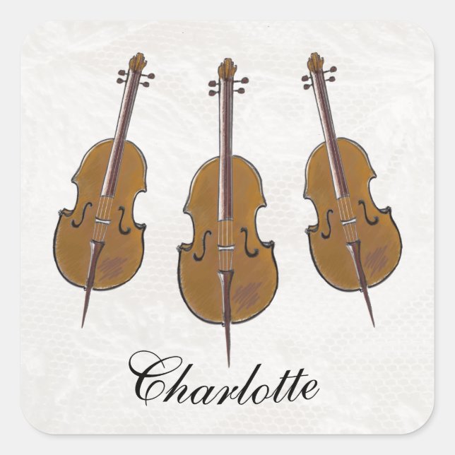 Sticker Carré Propriété du violoncelle (Devant)
