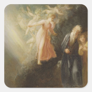 Sticker Carré Prospero, Miranda et Ariel, "de la tempête", c