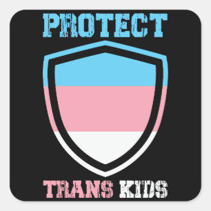 Sticker Carré Protéger les enfants trans