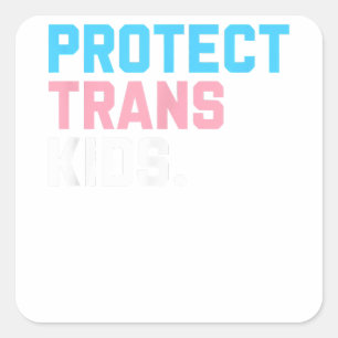 Sticker Carré Protéger les enfants trans - LGBT Soutenir la LGBT