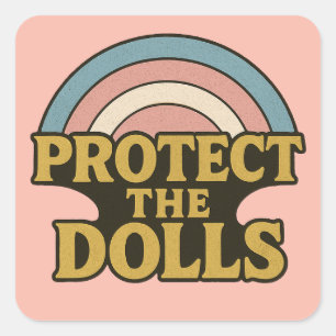 Sticker Carré Protéger l'illustration de l'indicateur Dolls Tran
