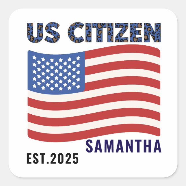 Sticker Carré Proud to Be an American – Citizenship Day (Devant)