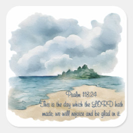 Sticker Carré Psalm The Day Cloudy Beach Scene