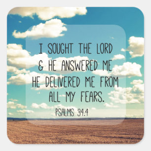 Sticker Carré Psaumes Bible Verse