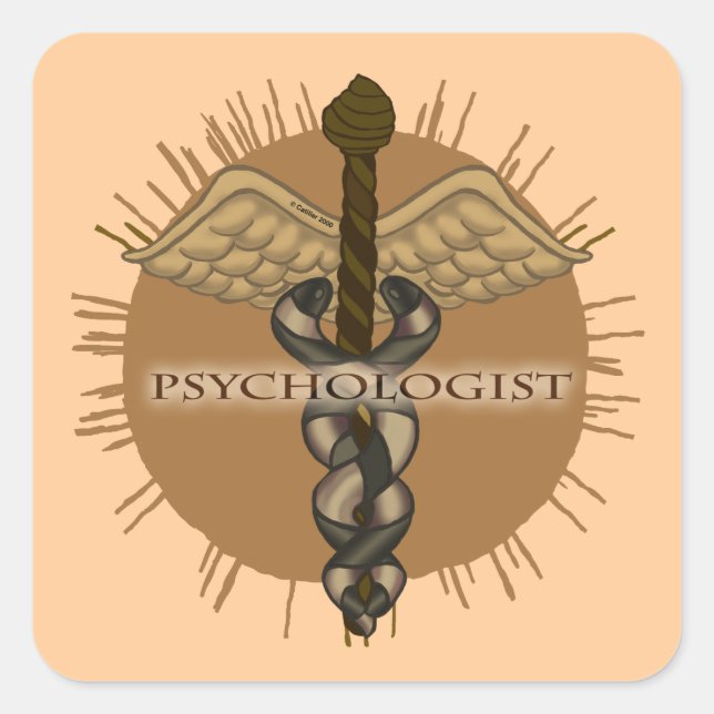 Sticker Carré Psychologue Caduceus (Devant)