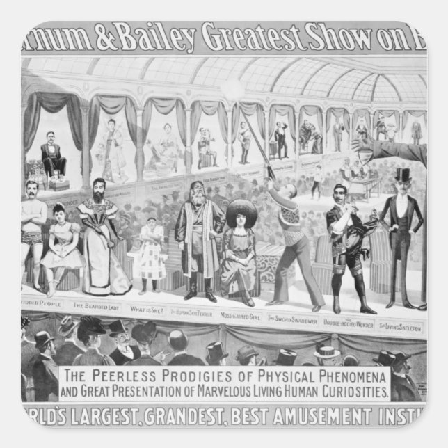 Sticker Carré Publicité d'affiche, 'Le Barnum et Bailey (Devant)