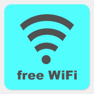 Sticker Carré PUBLICITÉ INTERNET WIFI Vector COMPUTER GRATUITE