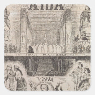 Sticker Carré Publicité par affichage une représentation