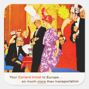 Sticker Carré Publicité pour la fête de la Reine Cunard