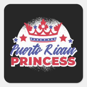 Sticker Carré Puerto Rican Princess Cute Boricua Girl Pride