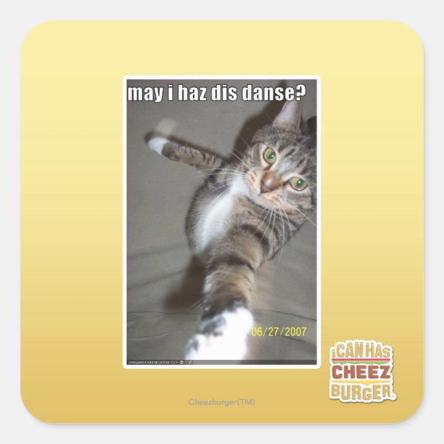 Sticker Carré Puis-je avoir dis danse ? (Devant)