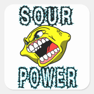 Sticker Carré Puissance acide citron