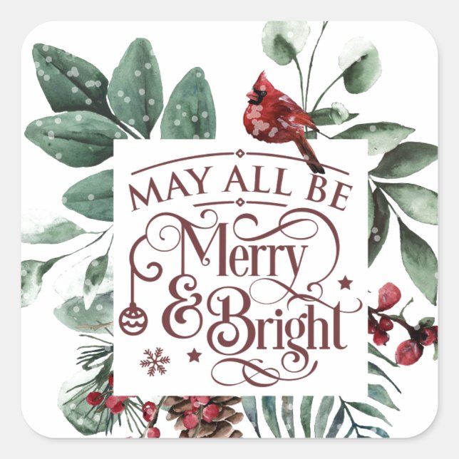 Sticker Carré Puisse tous être joyeux et lumineux (Devant)