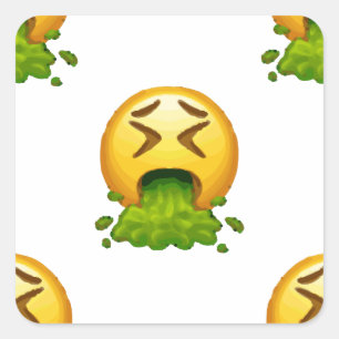 Sticker Carré puking émoji