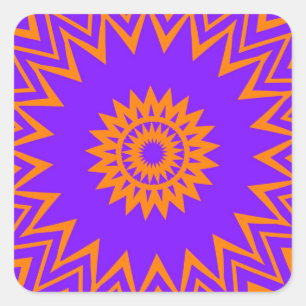 Sticker Carré Purple and Orange Sun Rays