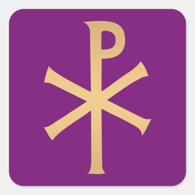Sticker Carré Purple Chi Rho (Devant)