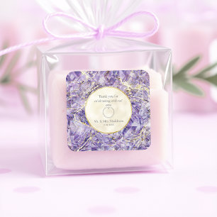 Sticker Carré Purple Euphoria Amethyst Gemstone Illusion Mariage