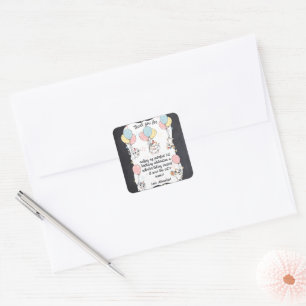 Sticker Carré Purr-parfaitement un : Thème Chat 1er Anniversaire