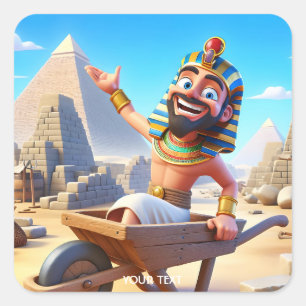 Sticker Carré Pyramides de pharaon mignons Imaginaire Égypte