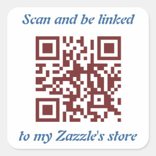 Sticker Carré QR Code faisant la promotion de votre modèle de ma
