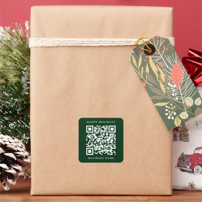 Sticker Carré QR Code minimal Joyeux Joyeux Vacances Affaires Ve (vacances)