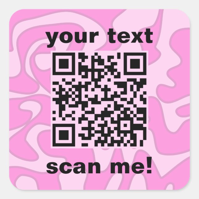 Sticker Carré QR Code Pastel rose Bubblegum mignonne Moderne (Devant)