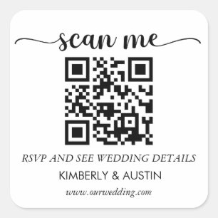 Sticker Carré Qr Code RSVP Site Mariage