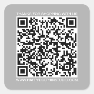 Sticker Carré QR Code Small Business Website Gris