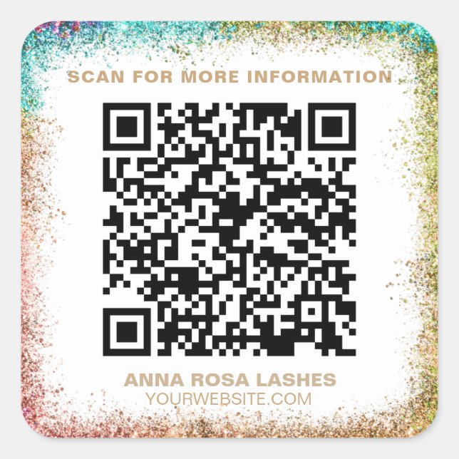 Sticker Carré *~* QR Code Spa Expo RAINBOW FRAME FRAME Shopping  (Devant)
