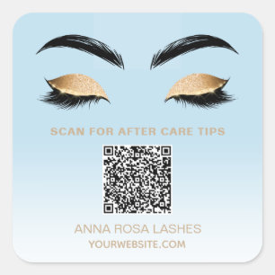 Sticker Carré *~* QR Code Spa YES BROW LASH Boutique Carré S
