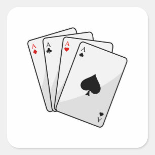 Sticker Carré Quadruplets Aces Poker cartes à Poker
