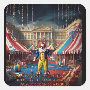 Sticker Carré Quand Un Clown Se Déplace Dans Un Palais...