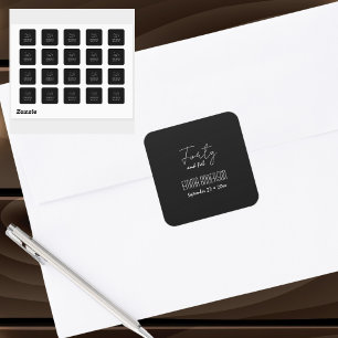 Sticker Carré Quarante et Fab Nom du texte Noir moderne