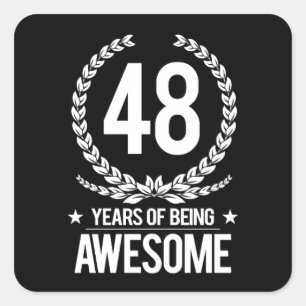 Sticker Carré quarante-huitième Anniversaire (48 ans d'être