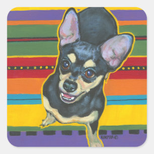 Sticker Carré Quatre sur le plancher sur un Serape