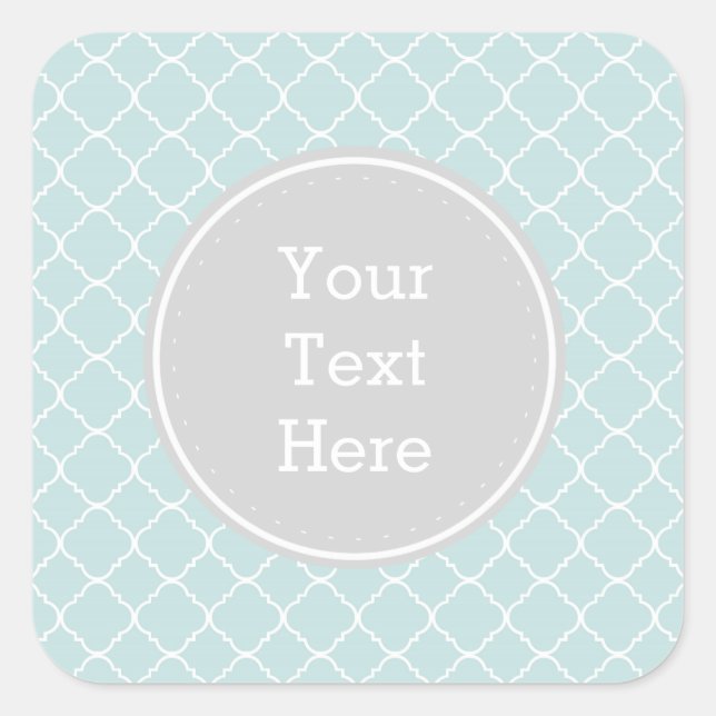 Sticker Carré Quatrefoil bleu et blanc (Devant)