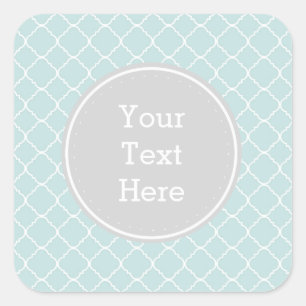 Sticker Carré Quatrefoil bleu et blanc